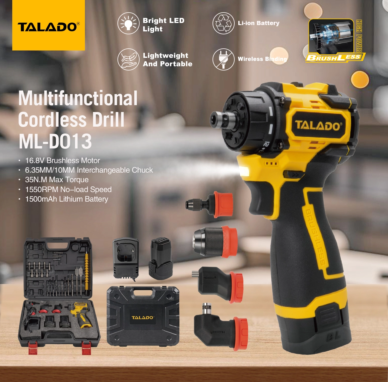 16,8V &Ccedil;ok Fonksiyonlu Ak&uuml;l&uuml; Matkap